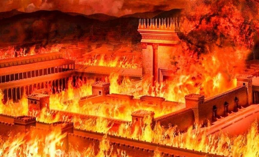 temple on fire